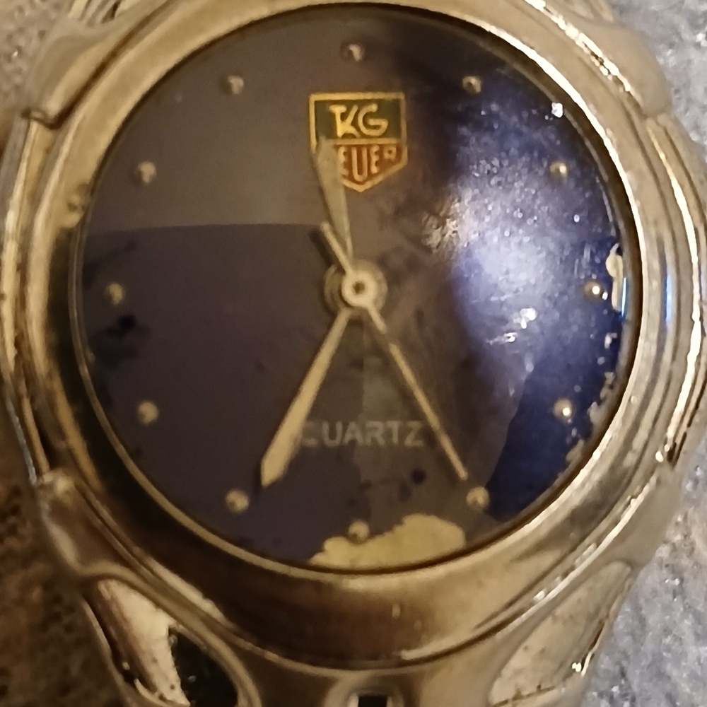 Tag Heuer Sterling Silver Watch with deep blue dial